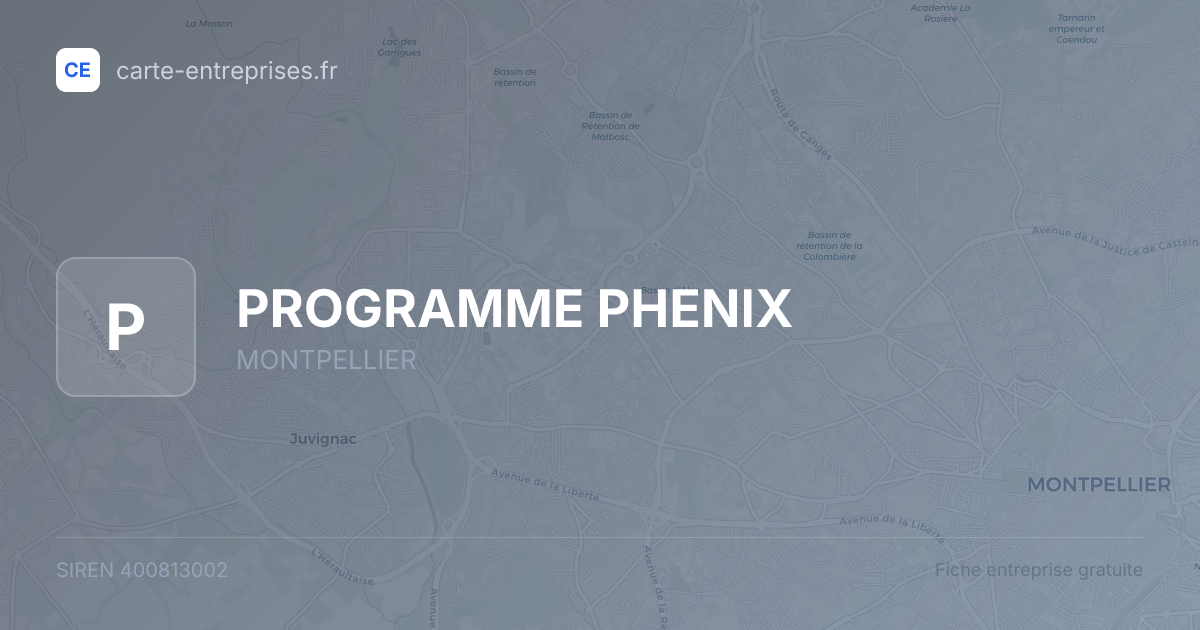 PROGRAMME PHENIX — 400813002 — fiche entreprise