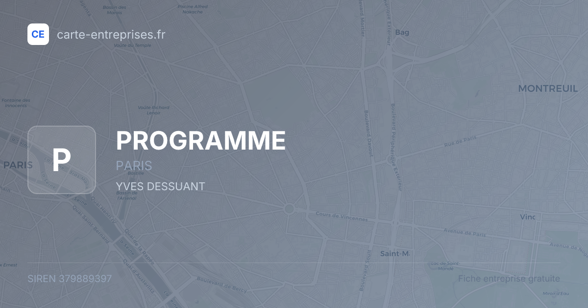 PROGRAMME — 379889397 — fiche entreprise