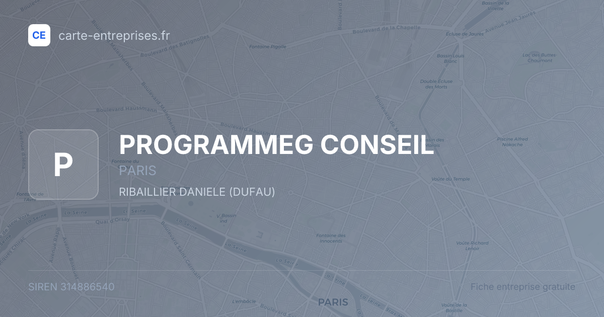 PROGRAMMEG CONSEIL — 314886540 — fiche entreprise