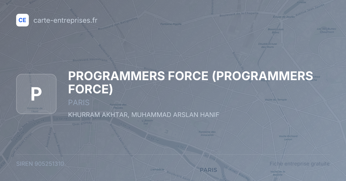 PROGRAMMERS FORCE — 905251310 — fiche entreprise