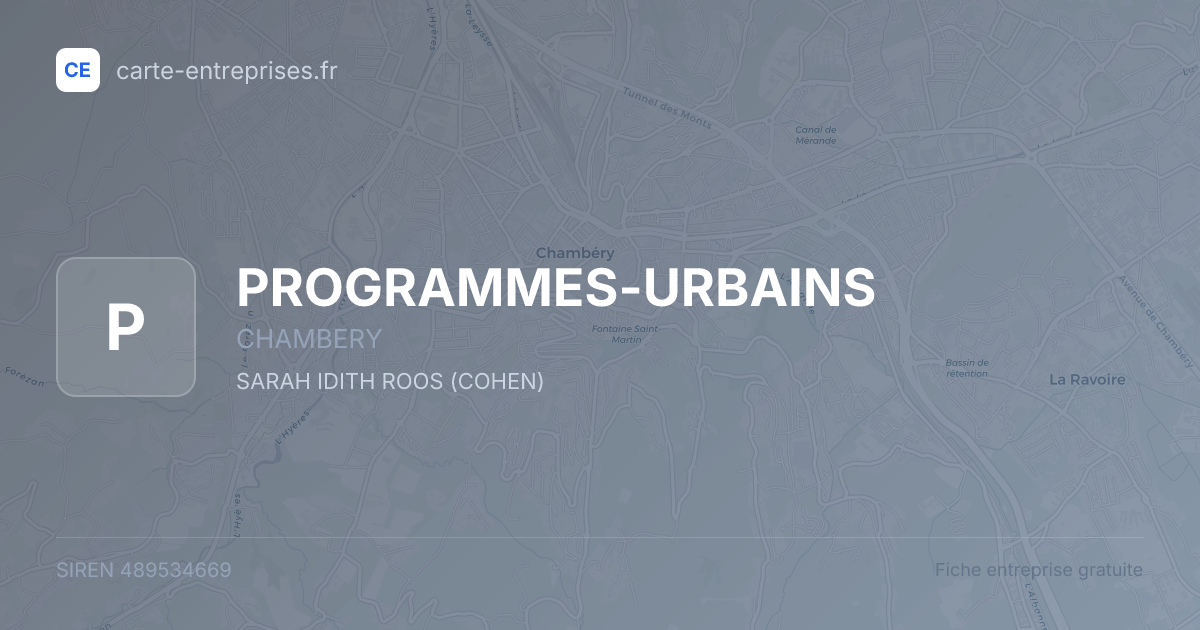 PROGRAMMES-URBAINS — 489534669 — fiche entreprise