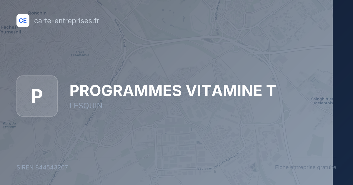 PROGRAMMES VITAMINE T — 844543207 — fiche entreprise