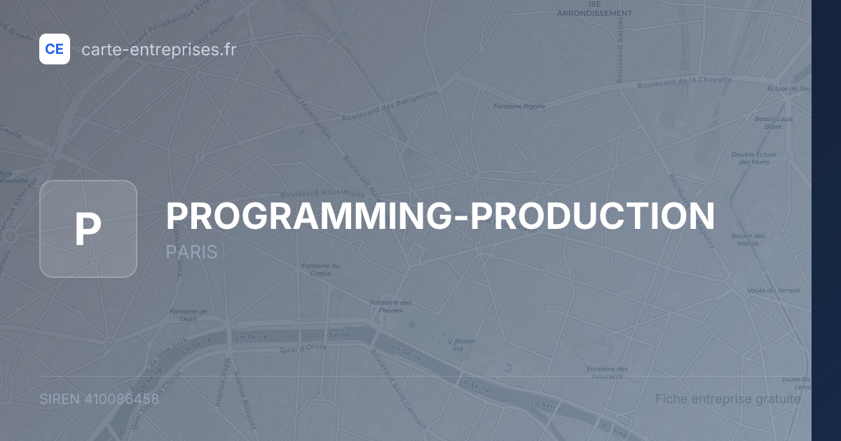 PROGRAMMING-PRODUCTION — 410086458 — fiche entreprise