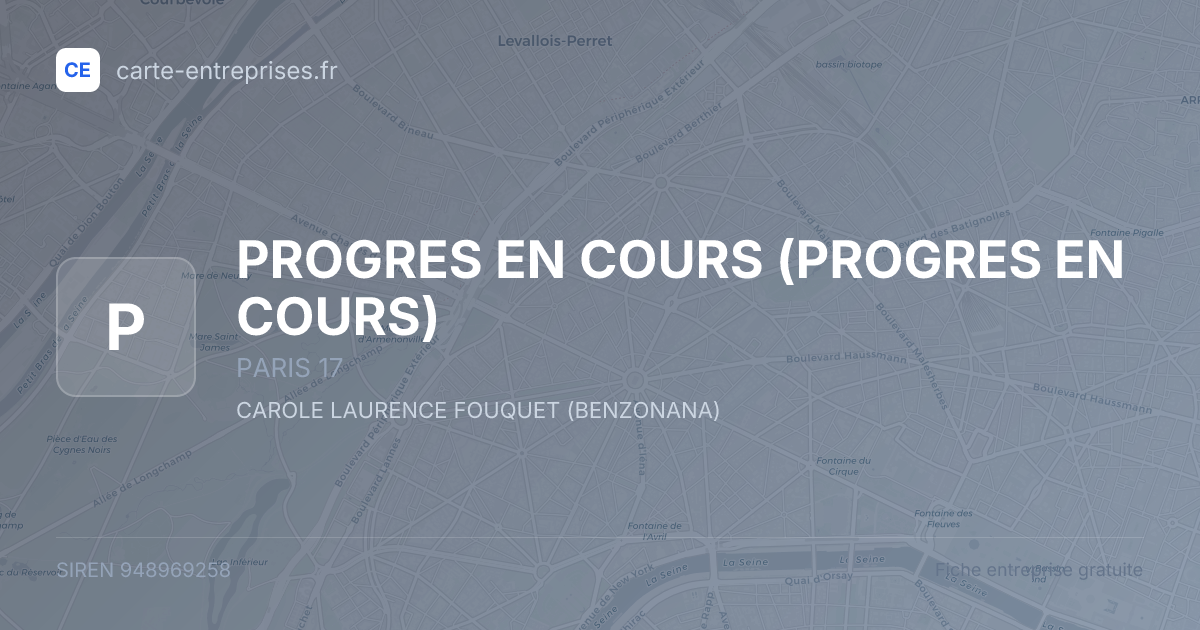 PROGRES EN COURS — 948969258 — fiche entreprise