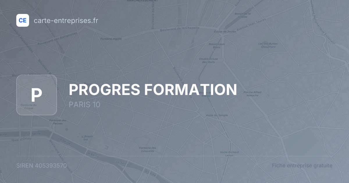 PROGRES FORMATION — 405393570 — fiche entreprise
