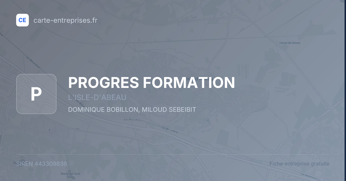PROGRES FORMATION — 443309836 — fiche entreprise