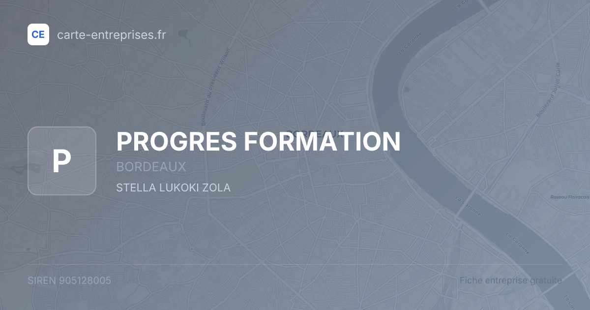 PROGRES FORMATION — 905128005 — fiche entreprise