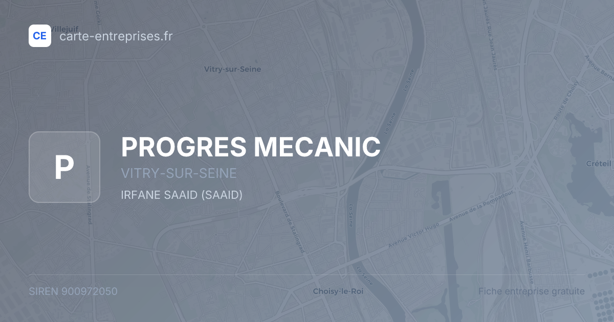 PROGRES MECANIC — 900972050 — fiche entreprise