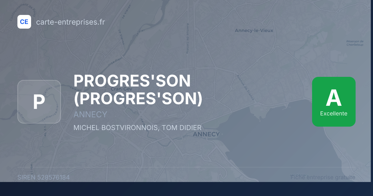PROGRES'SON — 528576184 — fiche entreprise
