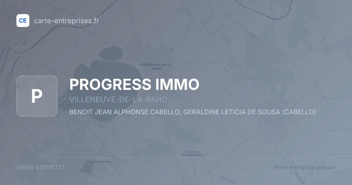 PROGRESS IMMO — 438115727 — fiche entreprise