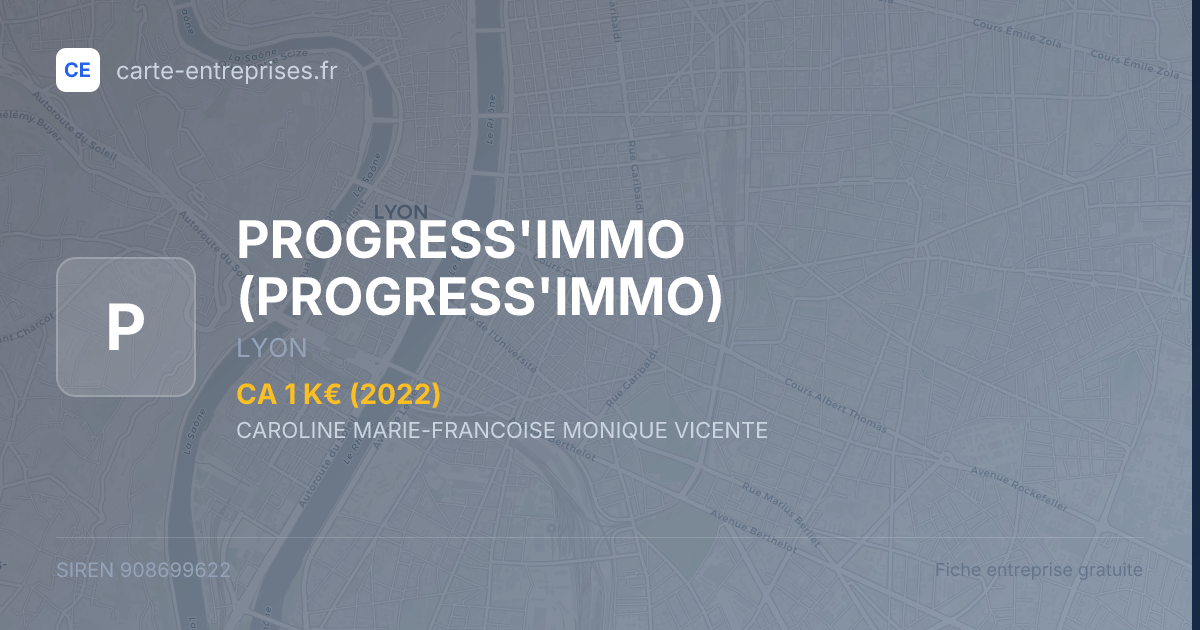 PROGRESS'IMMO — 908699622 — fiche entreprise