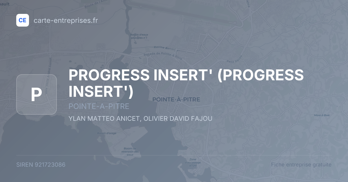 PROGRESS INSERT' — 921723086 — fiche entreprise