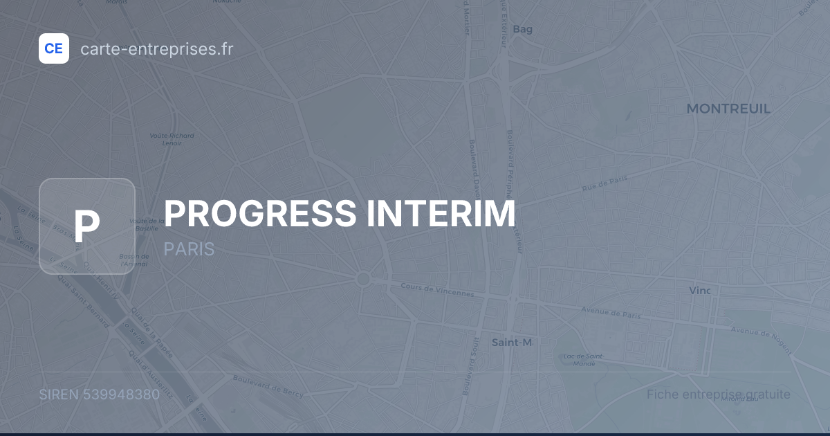 PROGRESS INTERIM — 539948380 — fiche entreprise