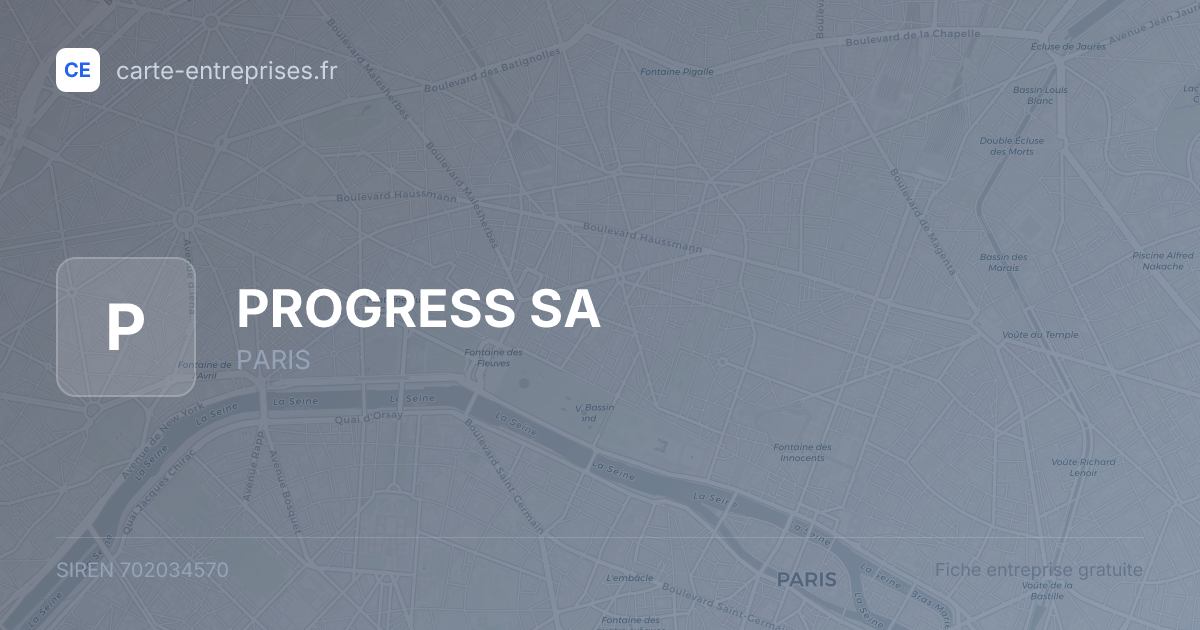 PROGRESS SA — 702034570 — fiche entreprise