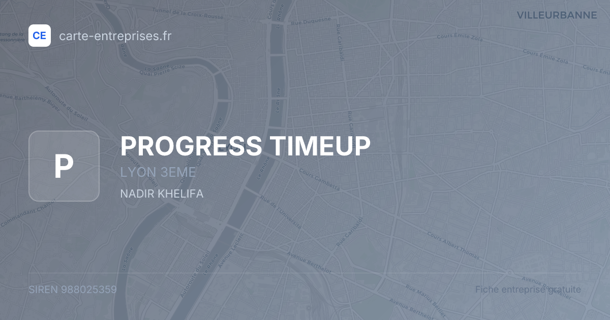 PROGRESS TIMEUP — 988025359 — fiche entreprise