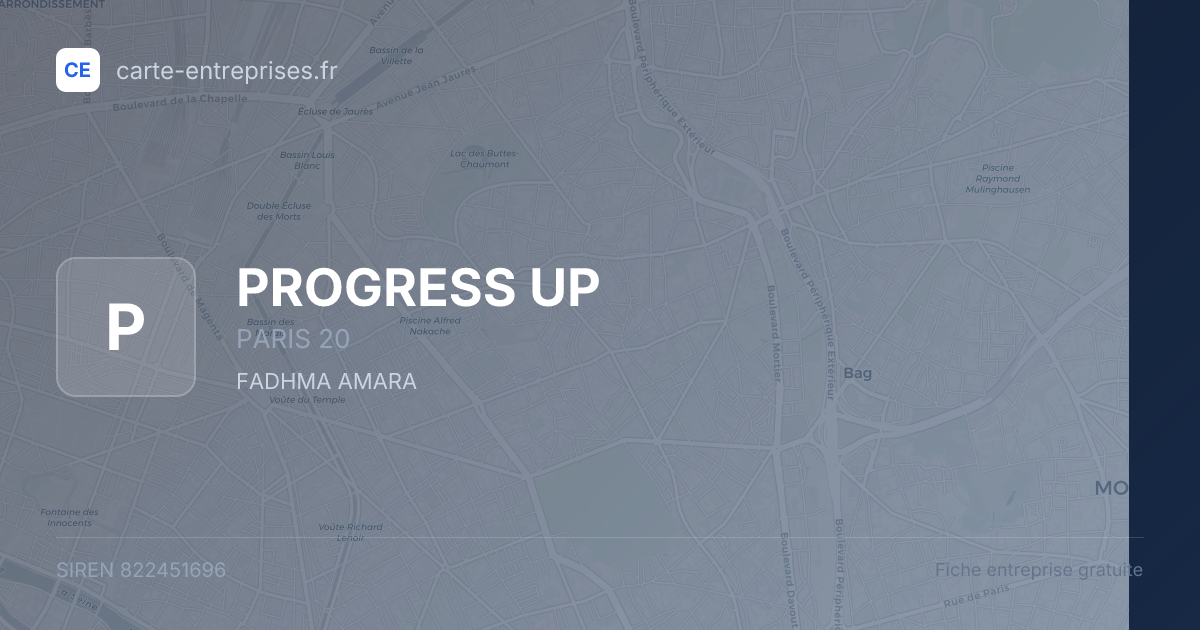 PROGRESS UP — 822451696 — fiche entreprise