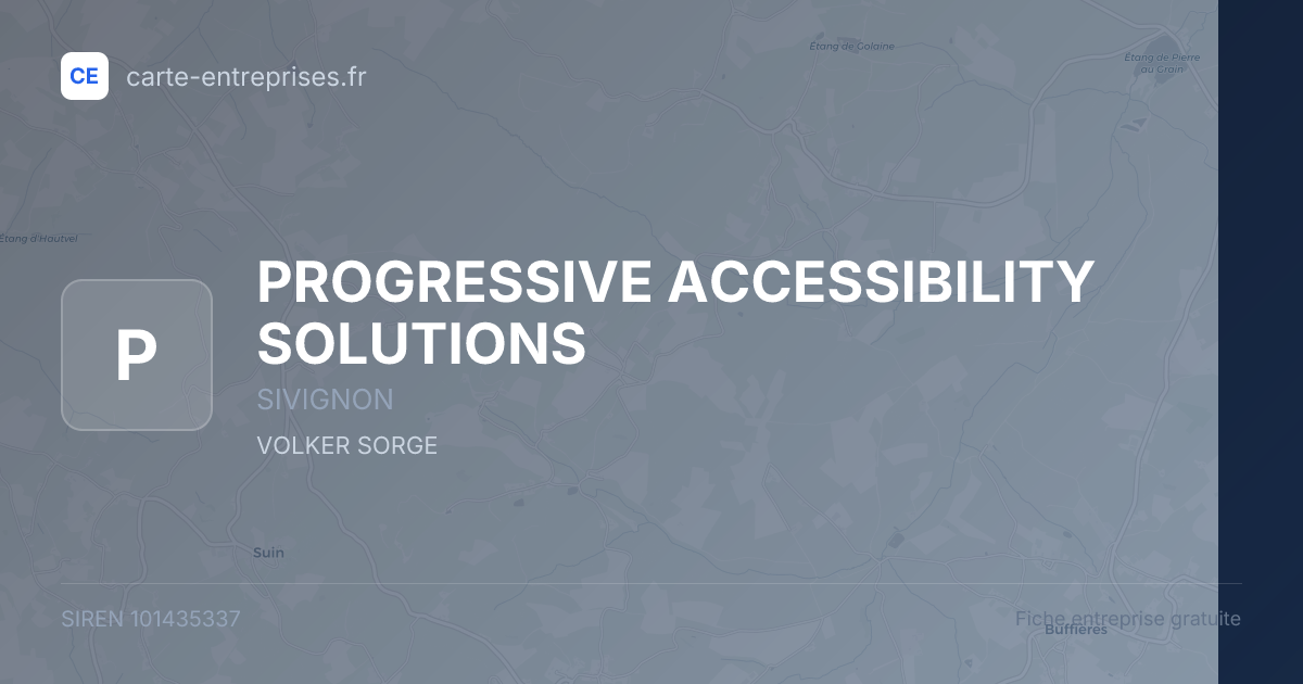 PROGRESSIVE ACCESSIBILITY SOLUTIONS — 101435337 — fiche entreprise