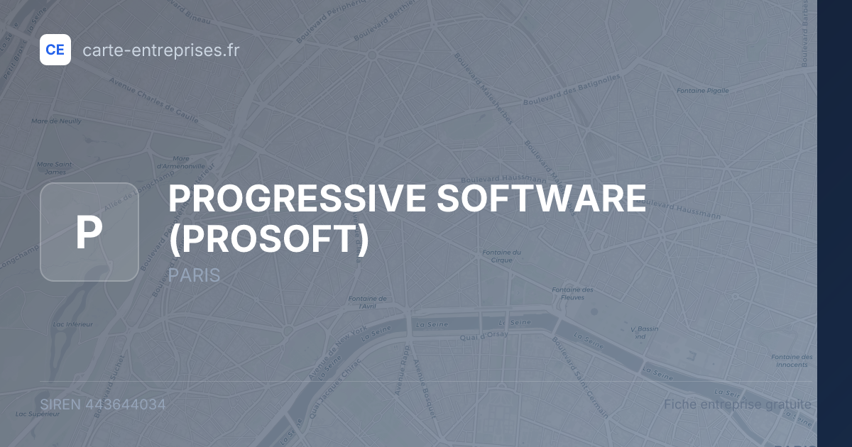 PROGRESSIVE SOFTWARE (PROSOFT) — 443644034 — fiche entreprise