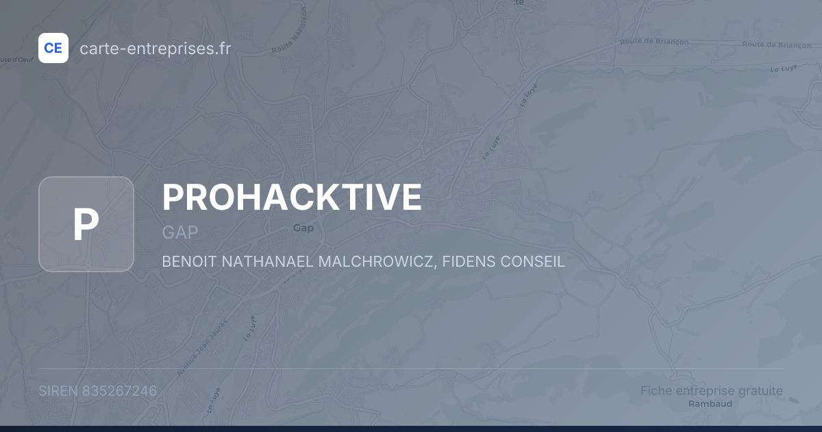 PROHACKTIVE — 835267246 — fiche entreprise
