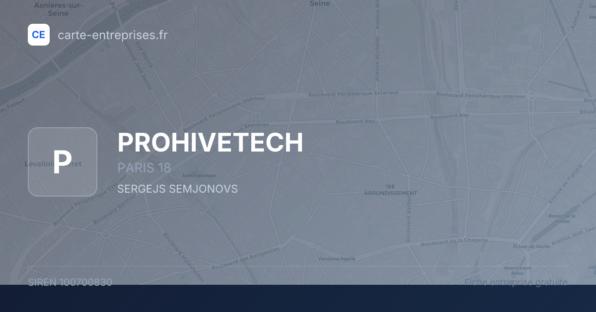 PROHIVETECH — 100700830 — fiche entreprise