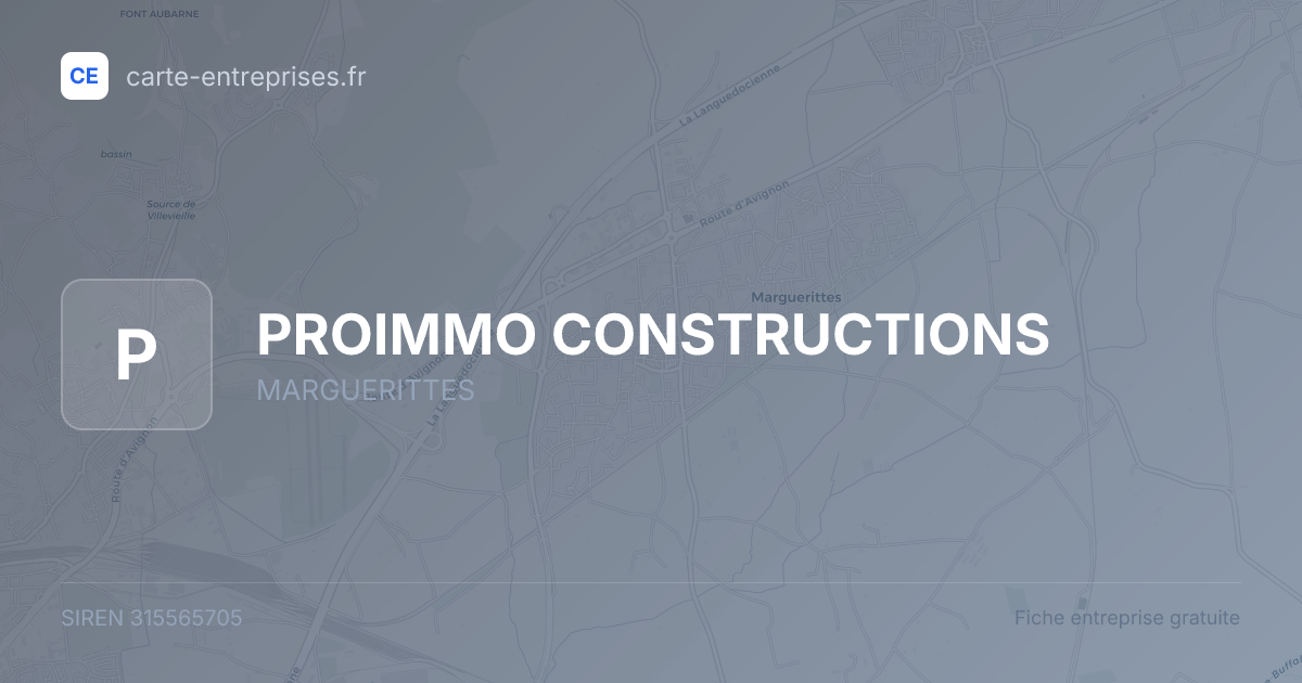 PROIMMO CONSTRUCTIONS — 315565705 — fiche entreprise