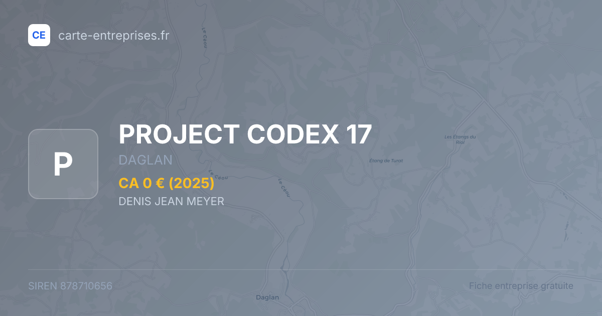 PROJECT CODEX 17 — 878710656 — fiche entreprise