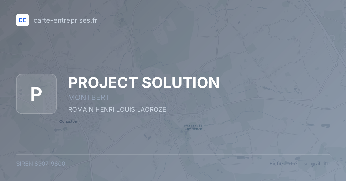 PROJECT SOLUTION — 890719800 — fiche entreprise