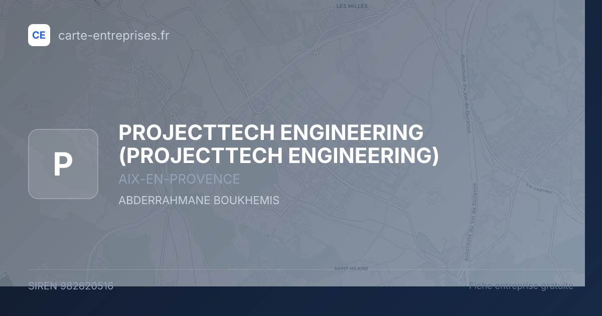 PROJECTTECH ENGINEERING — 982820516 — fiche entreprise