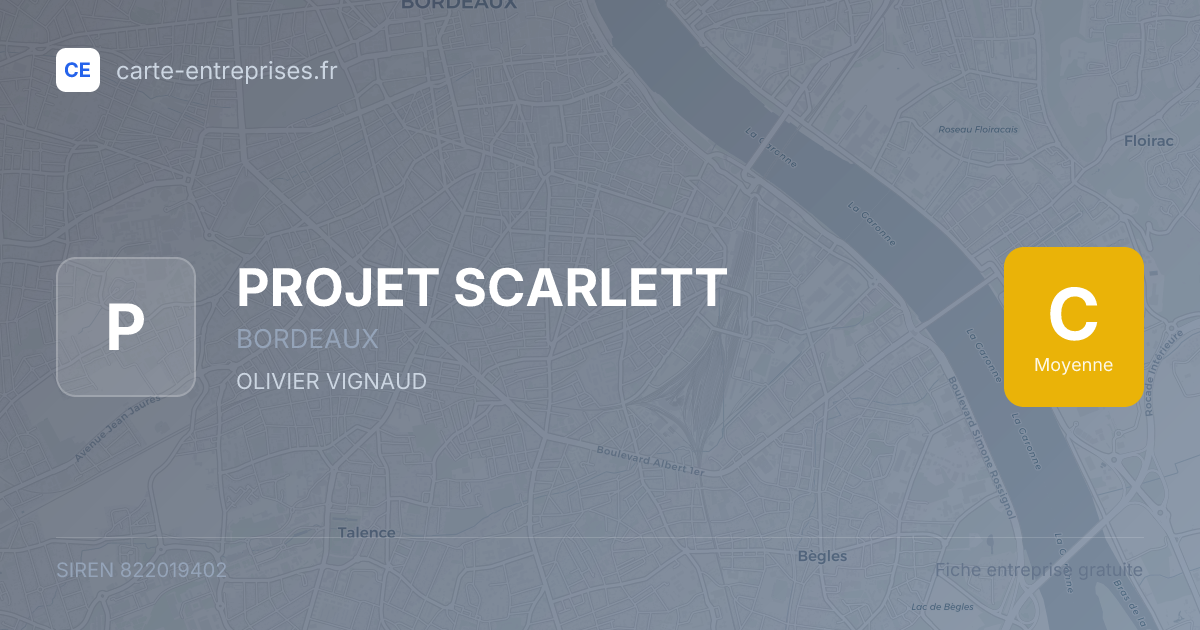 PROJET SCARLETT — 822019402 — fiche entreprise
