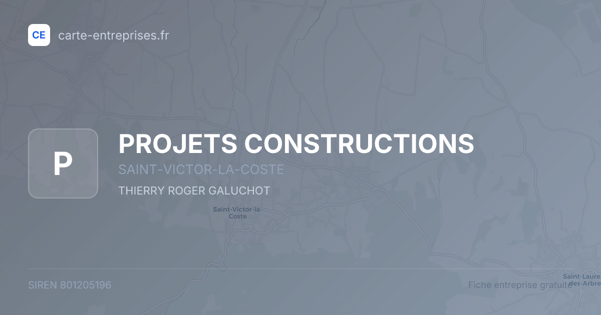 PROJETS CONSTRUCTIONS — 801205196 — fiche entreprise