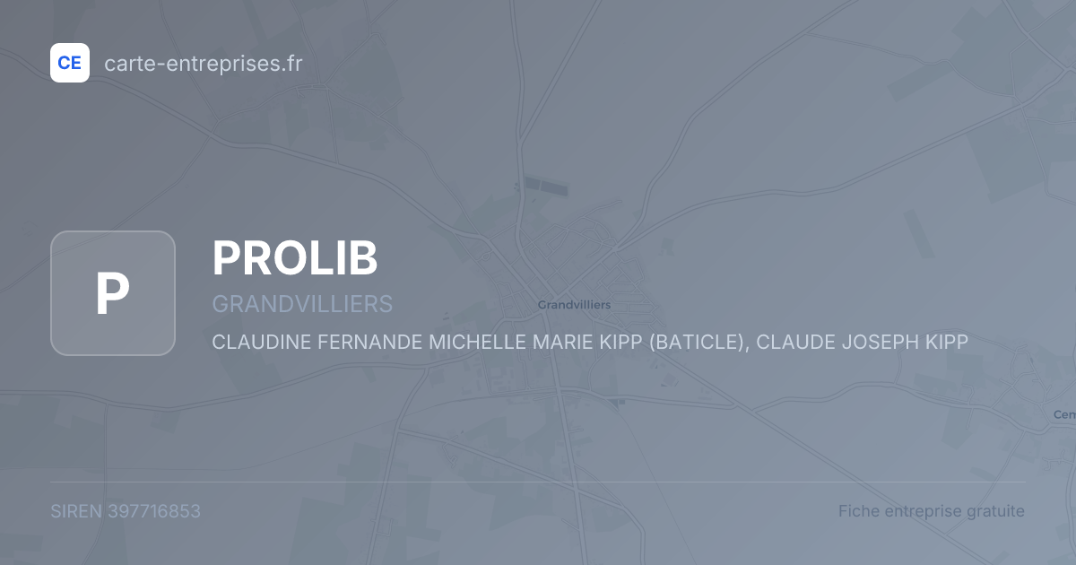 PROLIB — 397716853 — fiche entreprise