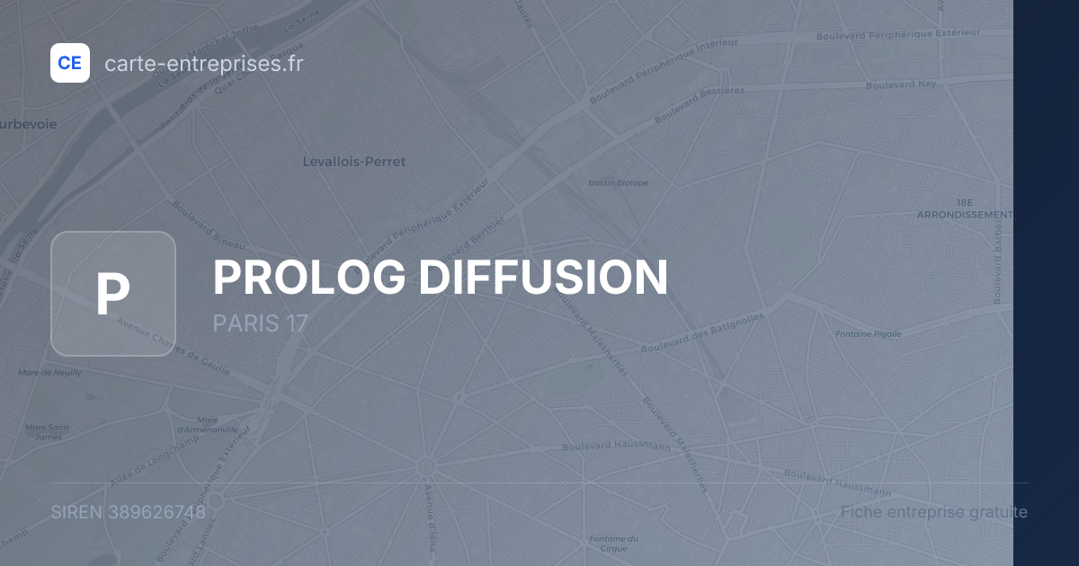 PROLOG DIFFUSION — 389626748 — fiche entreprise