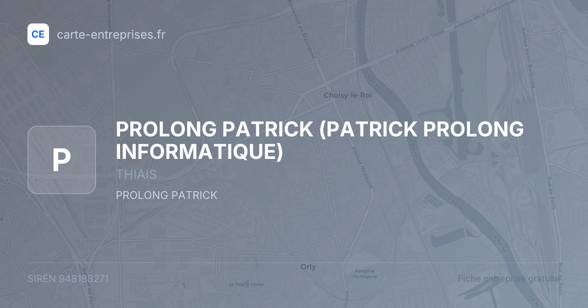 PROLONG PATRICK (PATRICK PROLONG INFORMATIQUE) — 948188271 — fiche entreprise