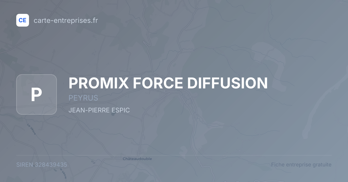 PROMIX FORCE DIFFUSION — 328439435 — fiche entreprise
