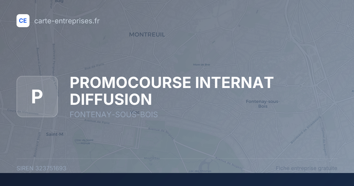 PROMOCOURSE INTERNAT DIFFUSION — 323751693 — fiche entreprise