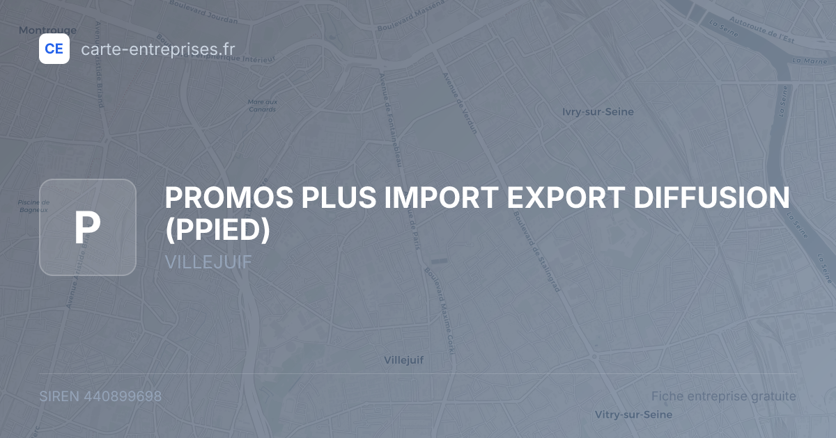 PROMOS PLUS IMPORT EXPORT DIFFUSION (PPIED) — 440899698 — fiche entreprise