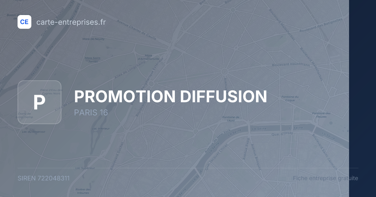 PROMOTION DIFFUSION — 722048311 — fiche entreprise
