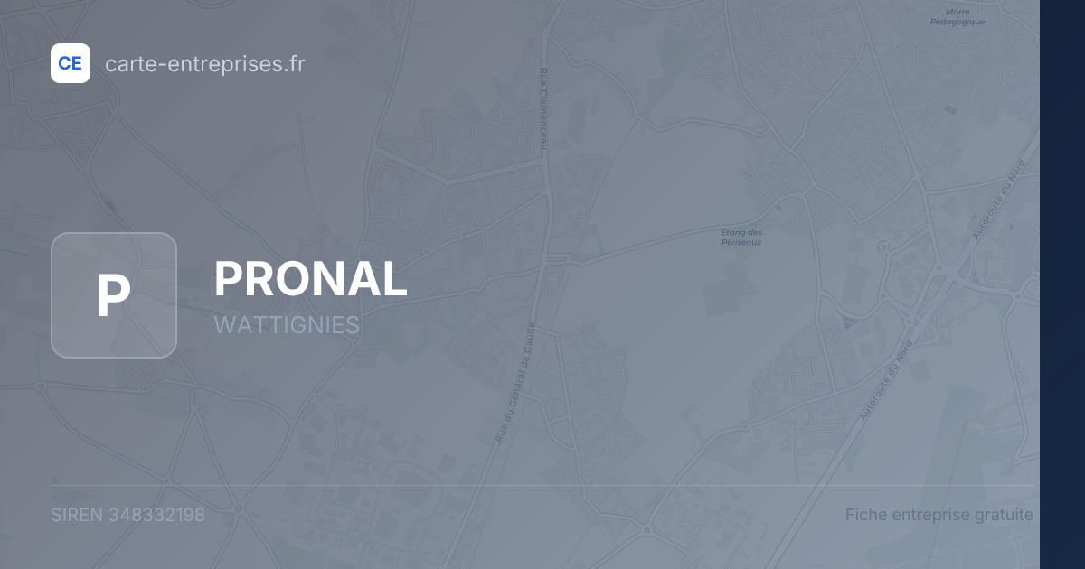 PRONAL — 348332198 — fiche entreprise