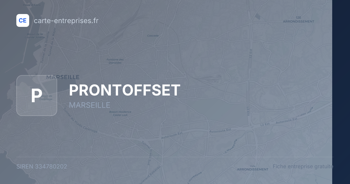 PRONTOFFSET — 334780202 — fiche entreprise