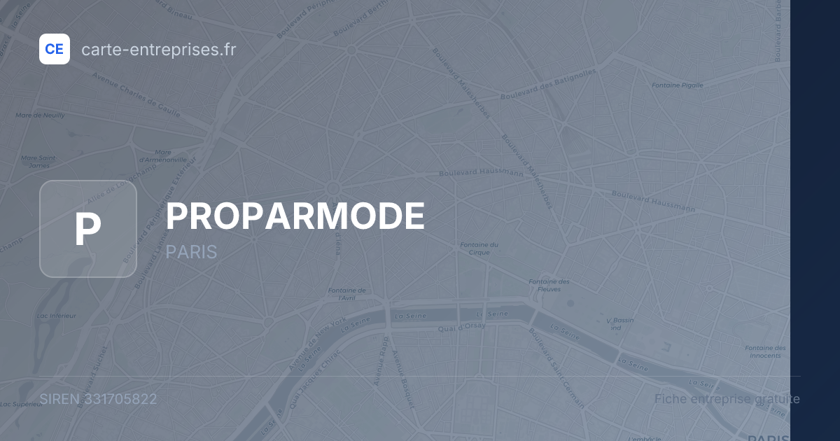 PROPARMODE — 331705822 — fiche entreprise