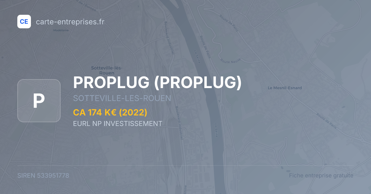 PROPLUG — 533951778 — fiche entreprise