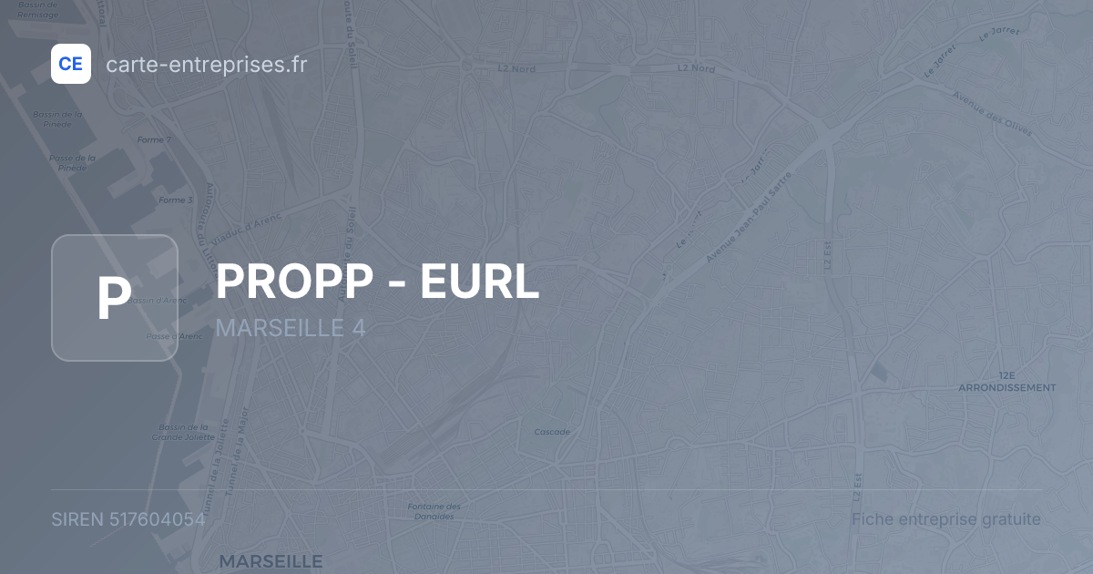 PROPP - EURL — 517604054 — fiche entreprise