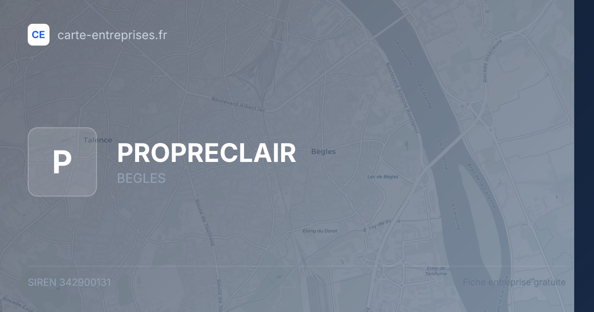PROPRECLAIR — 342900131 — fiche entreprise