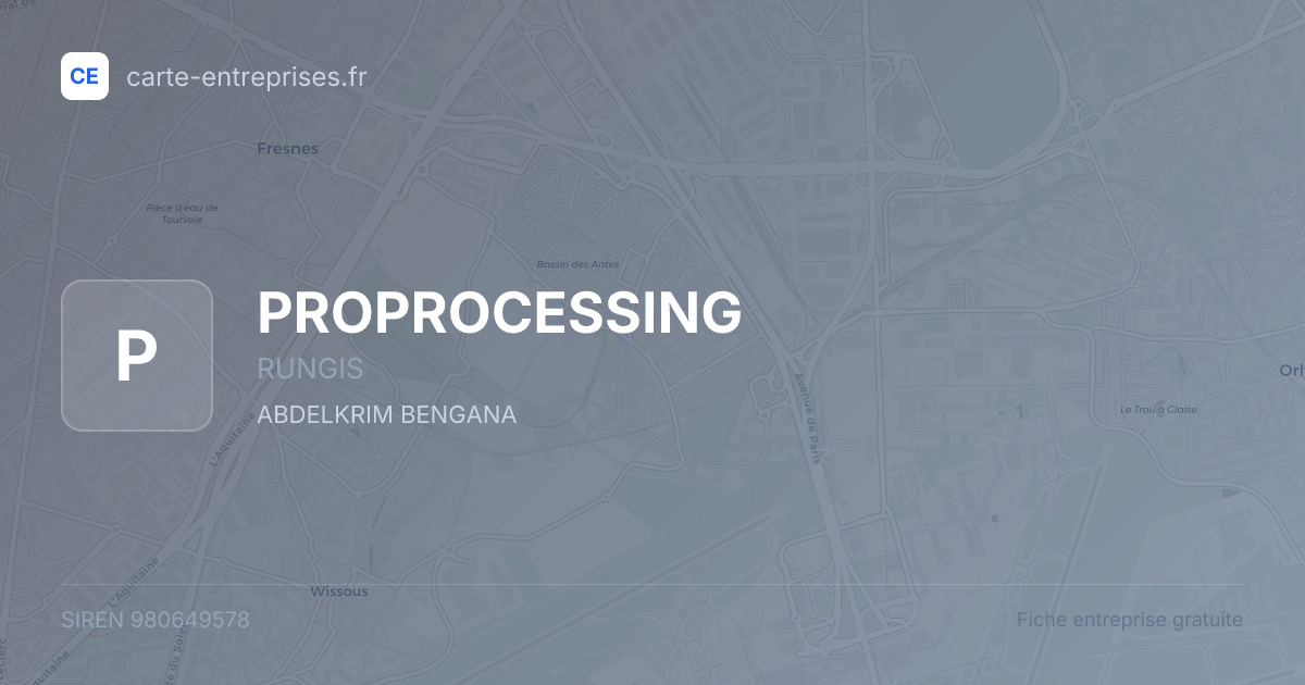 PROPROCESSING — 980649578 — fiche entreprise