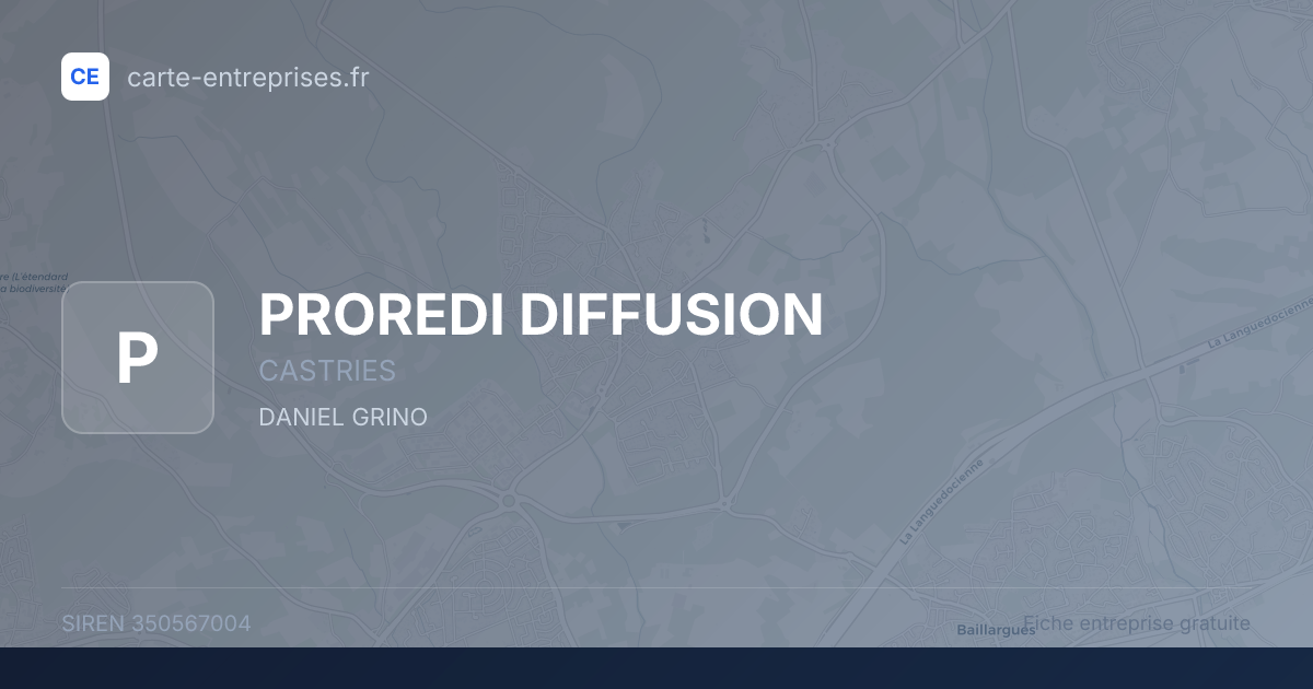 PROREDI DIFFUSION — 350567004 — fiche entreprise