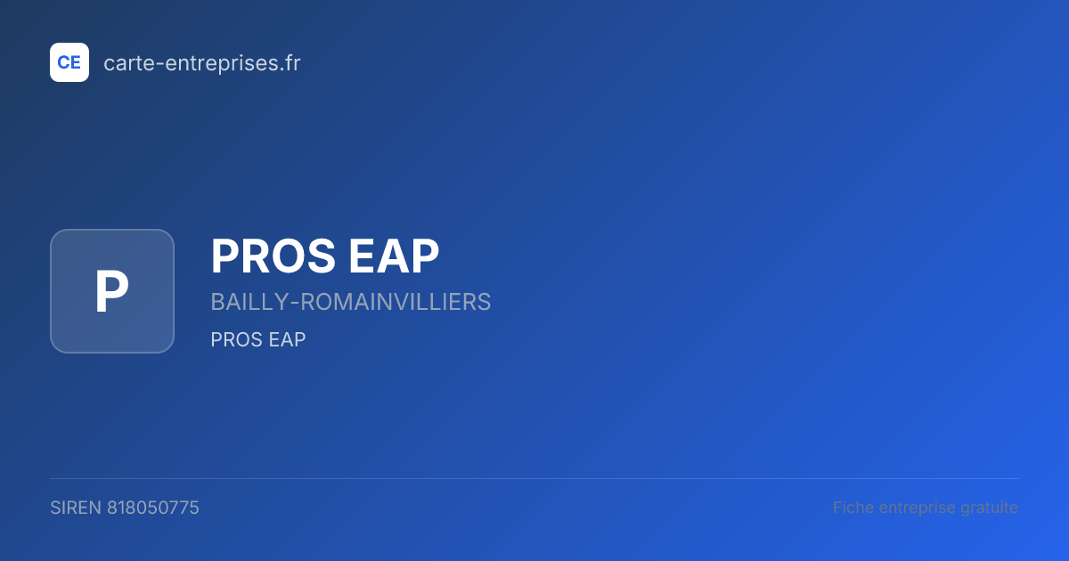 PROS EAP — 818050775 — fiche entreprise