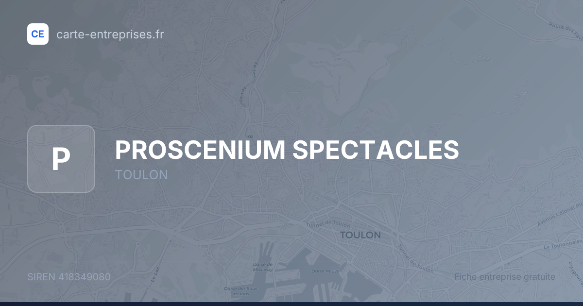 PROSCENIUM SPECTACLES — 418349080 — fiche entreprise