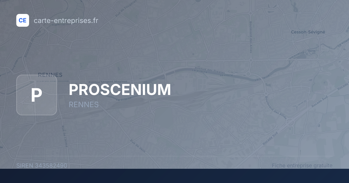PROSCENIUM — 343582490 — fiche entreprise