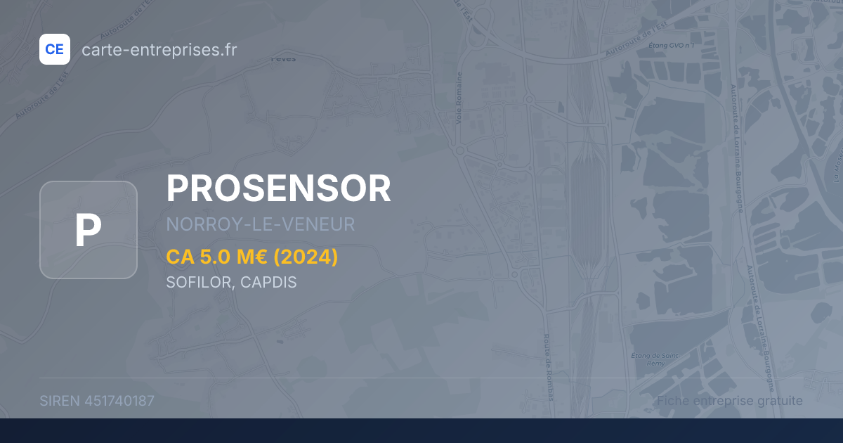 PROSENSOR — 451740187 — fiche entreprise