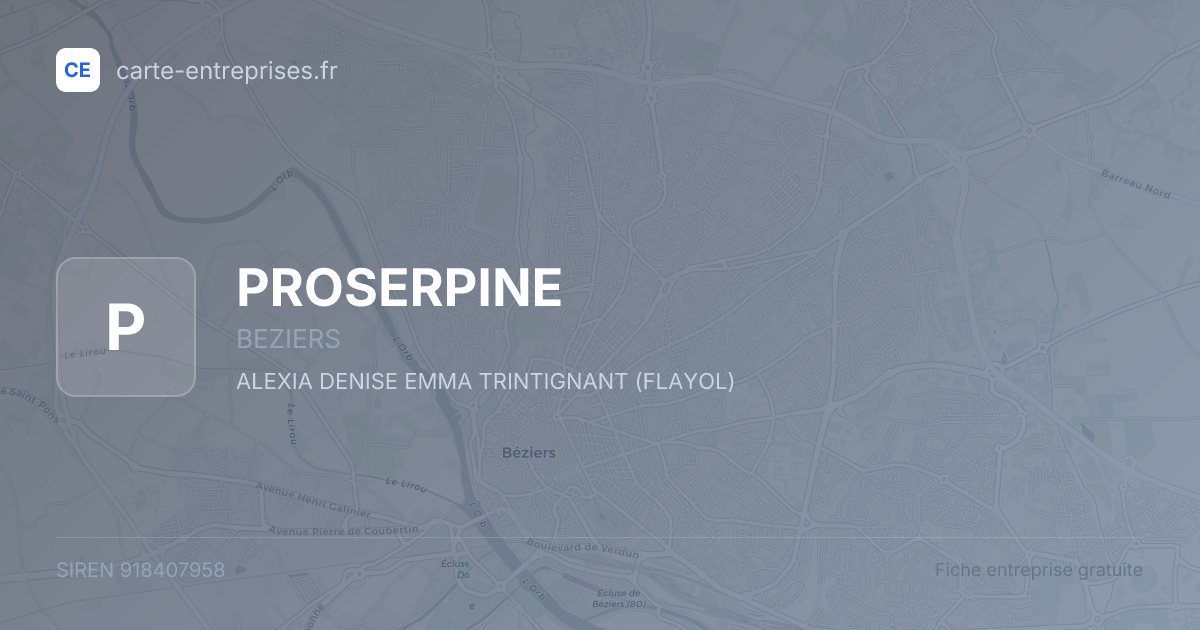 PROSERPINE — 918407958 — fiche entreprise